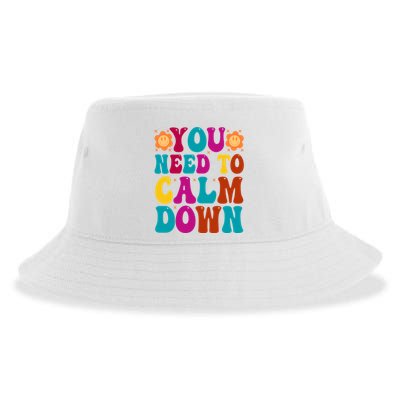 You Need To Clam Down Retro Colorful Sustainable Bucket Hat