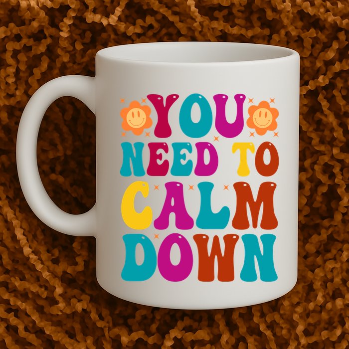 You Need To Clam Down Retro Colorful Mug