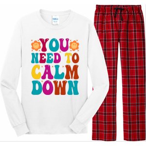 You Need To Clam Down Retro Colorful Long Sleeve Pajama Set