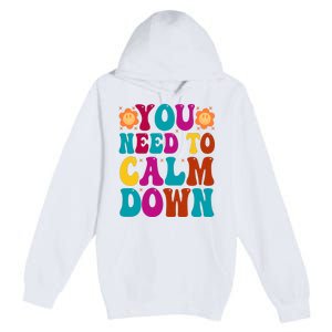 You Need To Clam Down Retro Colorful Premium Pullover Hoodie