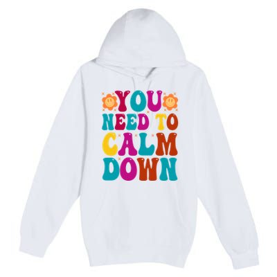 You Need To Clam Down Retro Colorful Premium Pullover Hoodie