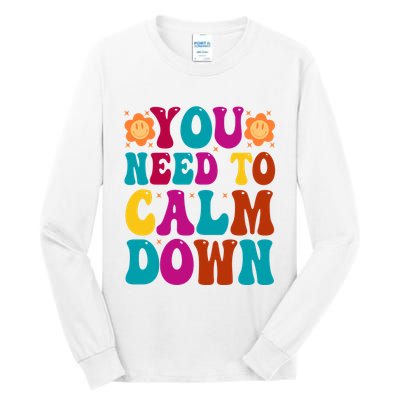 You Need To Clam Down Retro Colorful Tall Long Sleeve T-Shirt