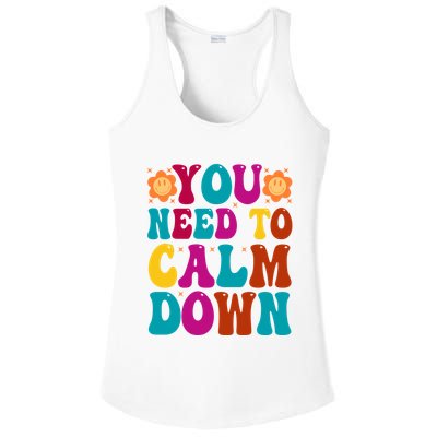 You Need To Clam Down Retro Colorful Ladies PosiCharge Competitor Racerback Tank