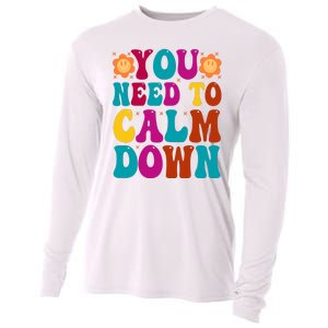 You Need To Clam Down Retro Colorful Cooling Performance Long Sleeve Crew