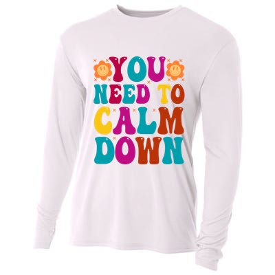 You Need To Clam Down Retro Colorful Cooling Performance Long Sleeve Crew