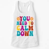 You Need To Clam Down Retro Colorful Womens Tank Top