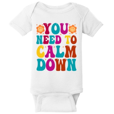 You Need To Clam Down Retro Colorful Baby Bodysuit