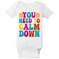 You Need To Clam Down Retro Colorful Baby Bodysuit