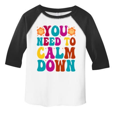 You Need To Clam Down Retro Colorful Toddler Fine Jersey T-Shirt