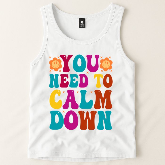 You Need To Clam Down Retro Colorful Tank Top