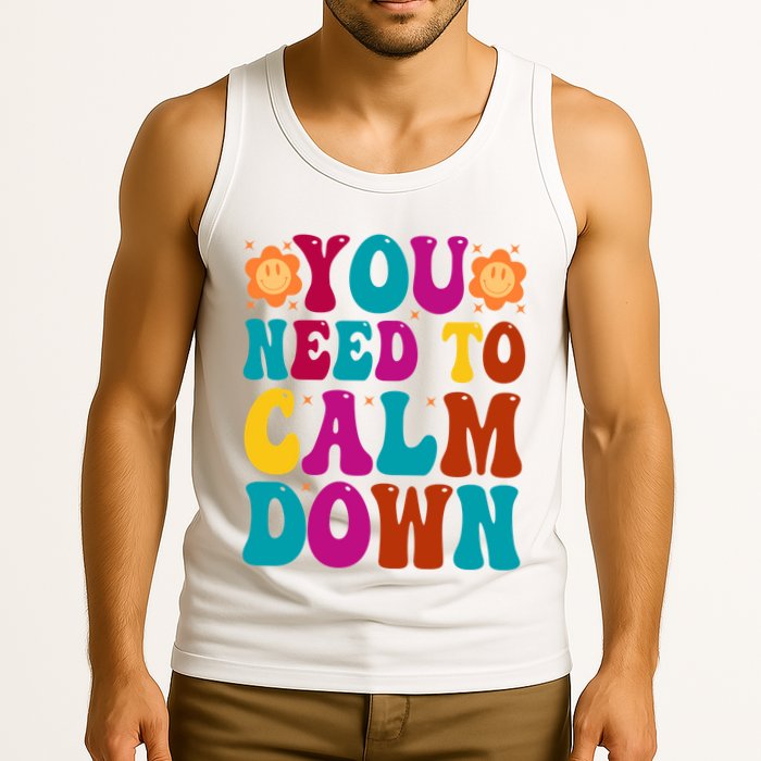 You Need To Clam Down Retro Colorful Tank Top