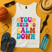 You Need To Clam Down Retro Colorful Tank Top