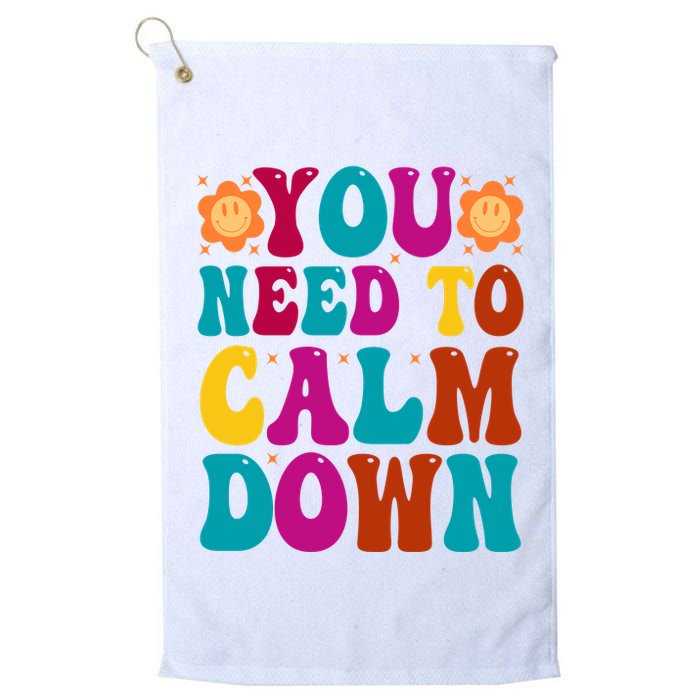 You Need To Clam Down Retro Colorful Golf Towel