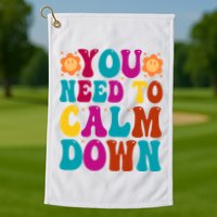 You Need To Clam Down Retro Colorful Golf Towel