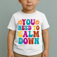 You Need To Clam Down Retro Colorful Toddler T-Shirt