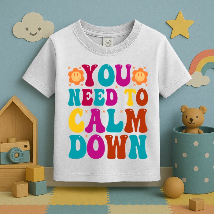 You Need To Clam Down Retro Colorful Toddler T-Shirt
