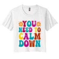 You Need To Clam Down Retro Colorful Crop Top