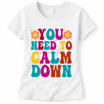 You Need To Clam Down Retro Colorful Womens T-Shirt