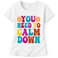 You Need To Clam Down Retro Colorful Womens T-Shirt