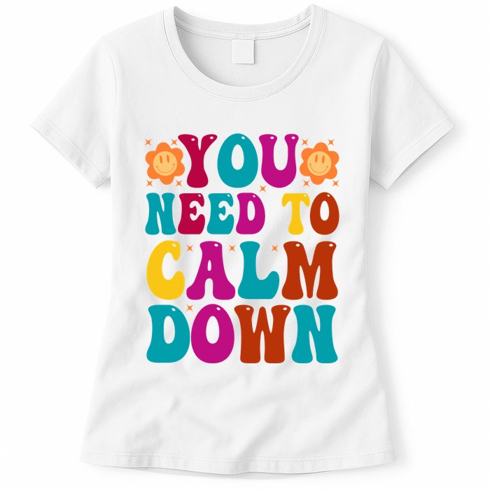 You Need To Clam Down Retro Colorful Womens T-Shirt