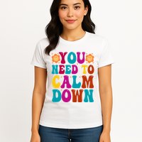 You Need To Clam Down Retro Colorful Womens T-Shirt