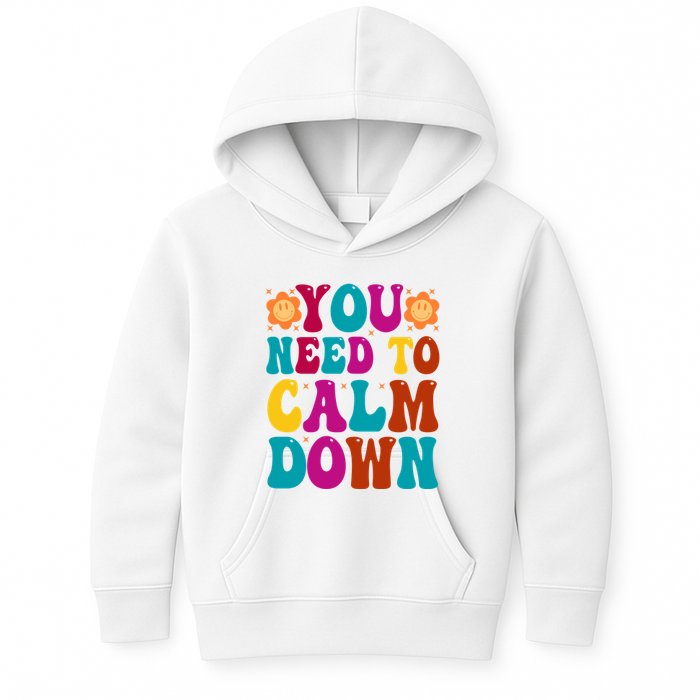 You Need To Clam Down Retro Colorful Kids Hoodie