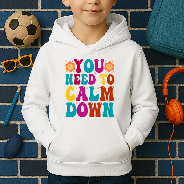 You Need To Clam Down Retro Colorful Kids Hoodie
