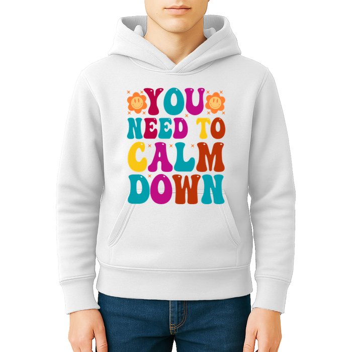 You Need To Clam Down Retro Colorful Kids Hoodie