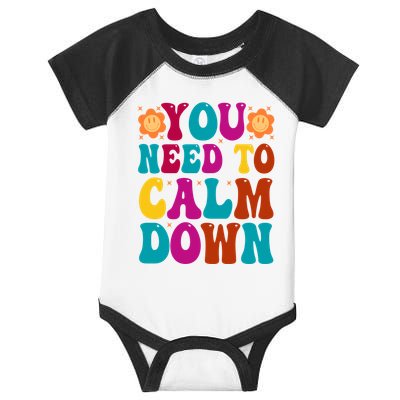You Need To Clam Down Retro Colorful Infant Baby Jersey Bodysuit