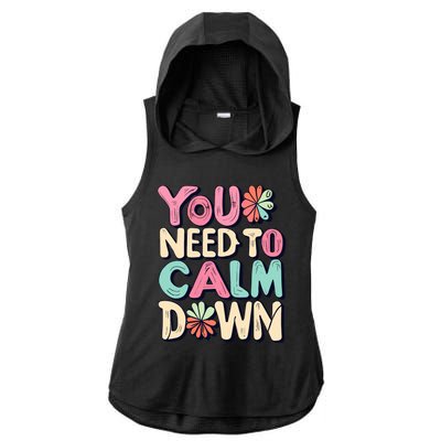 You Need To Calm Ladies PosiCharge Tri-Blend Wicking Draft Hoodie Tank