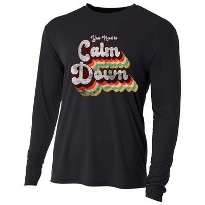 You Need To Calm Down Classic Retro Vintage Pride 80’s Gift Cooling Performance Long Sleeve Crew