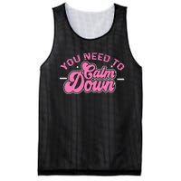 You Need To Calm Down Groovy Retro Cute Funny Calm Mesh Reversible Basketball Jersey Tank