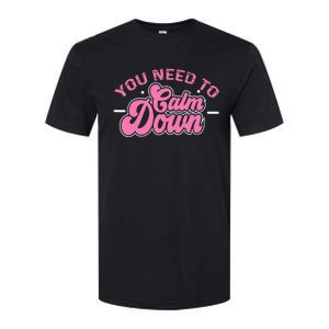 You Need To Calm Down Groovy Retro Cute Funny Calm Softstyle CVC T-Shirt