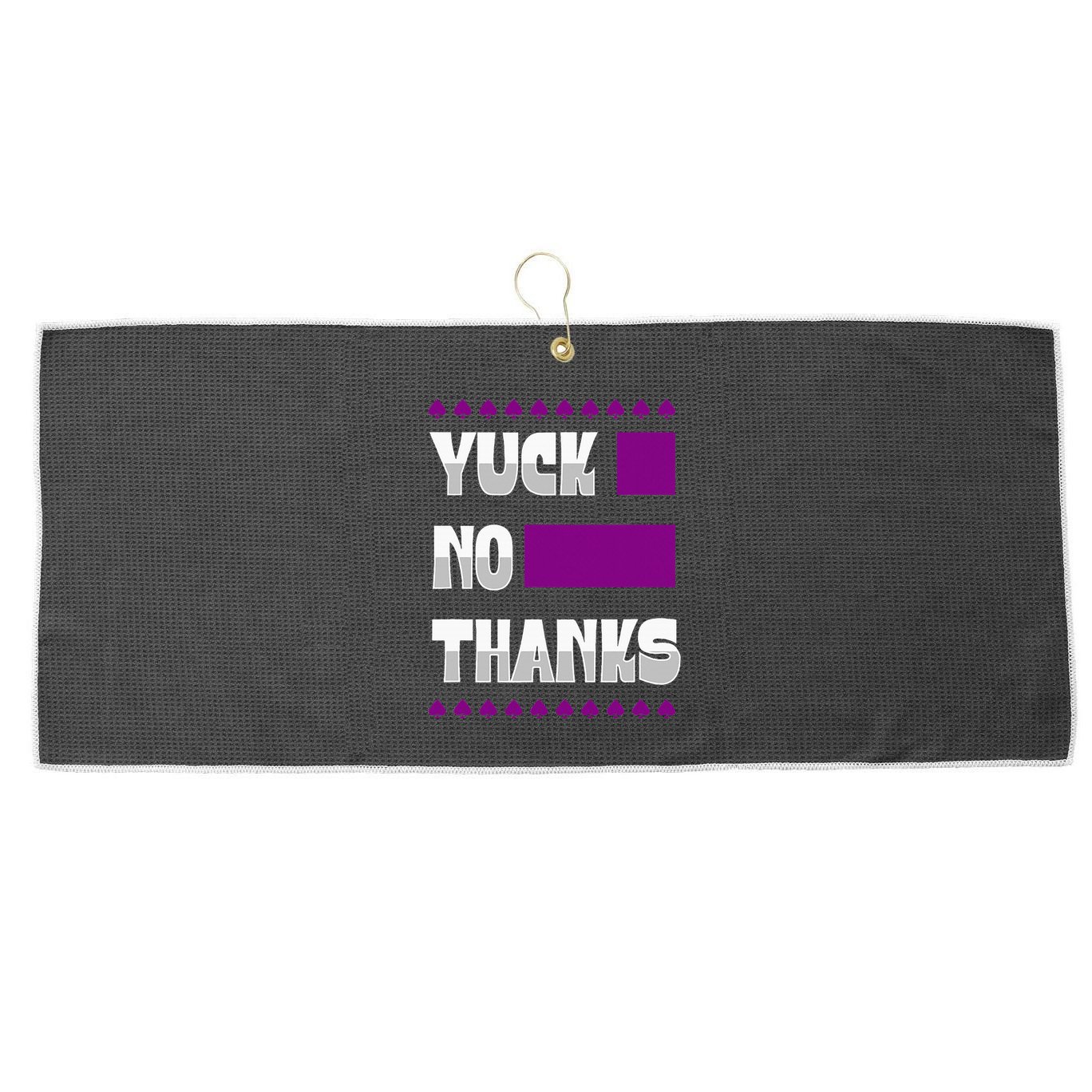 Yuck No Thanks Ace Symbol Funny Asexual Pride Large Microfiber Waffle Golf Towel