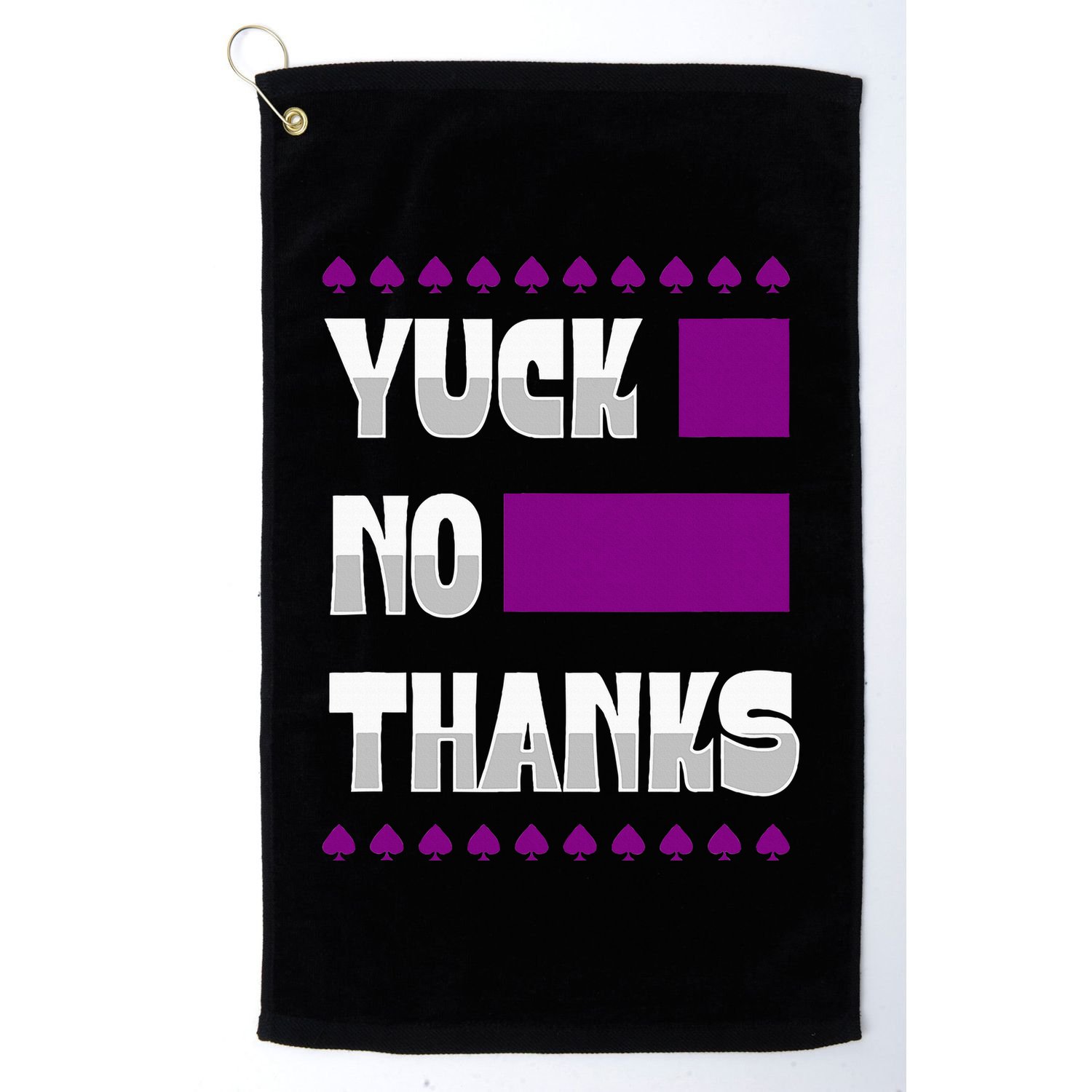 Yuck No Thanks Ace Symbol Funny Asexual Pride Golf Towel