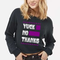 Yuck No Thanks Ace Symbol Funny Asexual Pride Cropped Pullover Crew
