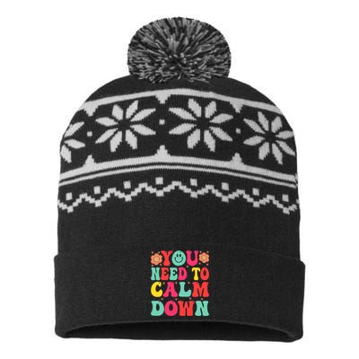 You Need To Calm Down USA-Made Snowflake Beanie