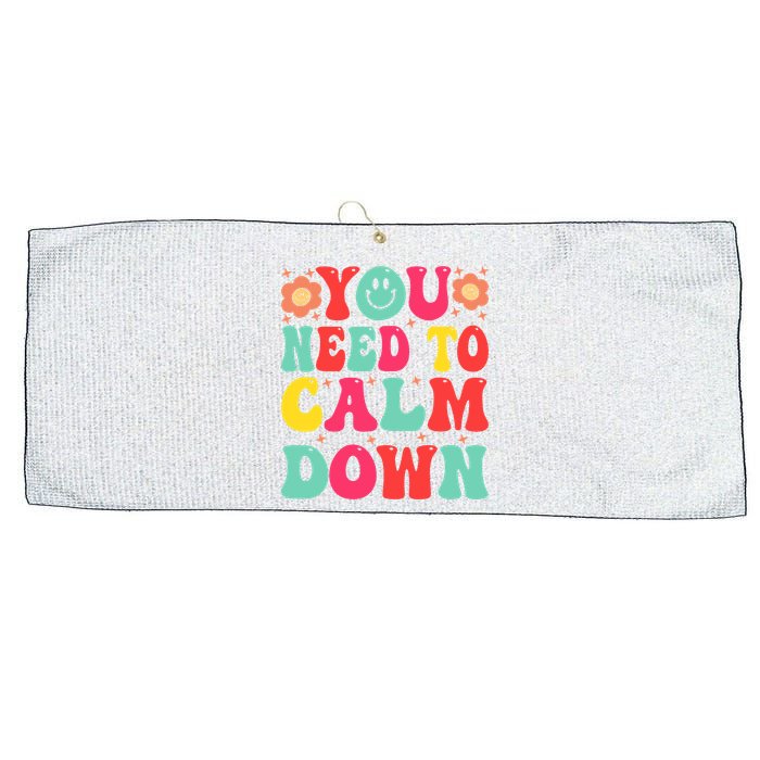 You Need To Calm Down Large Microfiber Waffle Golf Towel