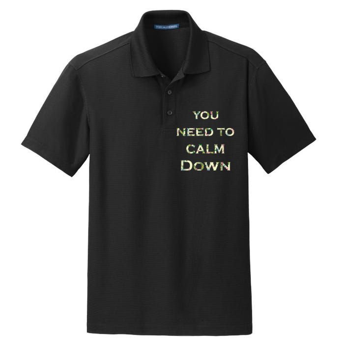 You Need To Calm Down Roses Design Funny For Men & Women Dry Zone Grid Polo