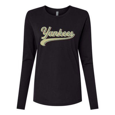 Y.A.N.K.E.E Nickname Vintage Sports Womens Cotton Relaxed Long Sleeve T-Shirt