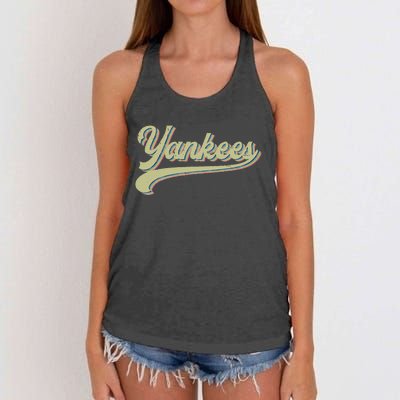 Y.A.N.K.E.E Nickname Vintage Sports Women's Knotted Racerback Tank