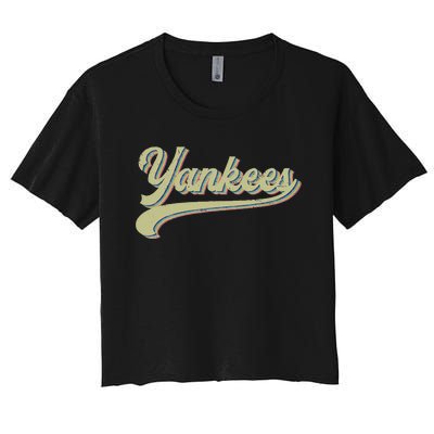 Y.A.N.K.E.E Nickname Vintage Sports Women's Crop Top Tee