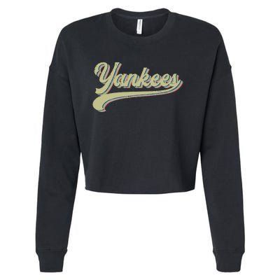 Y.A.N.K.E.E Nickname Vintage Sports Cropped Pullover Crew