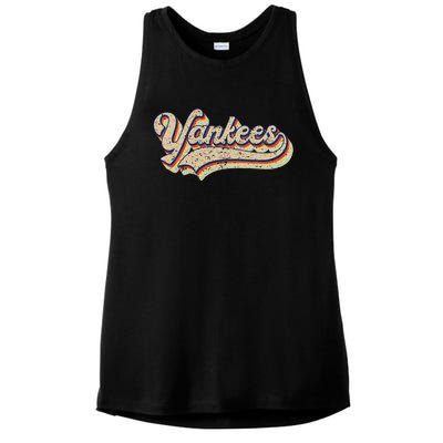 Y.A.N.K.E.E.S Name Vintage Retro Baseball Lovers Ladies PosiCharge Tri-Blend Wicking Tank