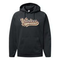 Y.A.N.K.E.E.S Name Vintage Retro Baseball Lovers Performance Fleece Hoodie