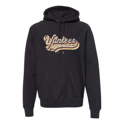 Y.A.N.K.E.E.S Name Vintage Retro Baseball Lovers Premium Hoodie