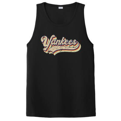 Y.A.N.K.E.E.S Name Vintage Retro Baseball Lovers PosiCharge Competitor Tank