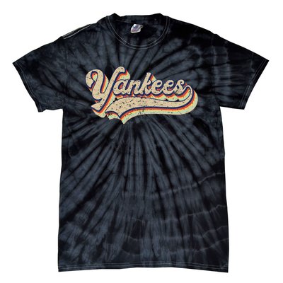 Y.A.N.K.E.E.S Name Vintage Retro Baseball Lovers Tie-Dye T-Shirt