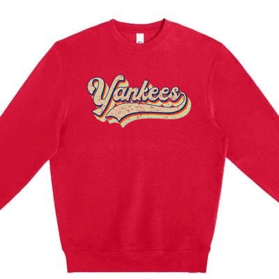 Y.A.N.K.E.E.S Name Vintage Retro Baseball Lovers Premium Crewneck Sweatshirt