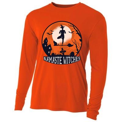 Yoga Namaste Witches Halloween Gift Cooling Performance Long Sleeve Crew